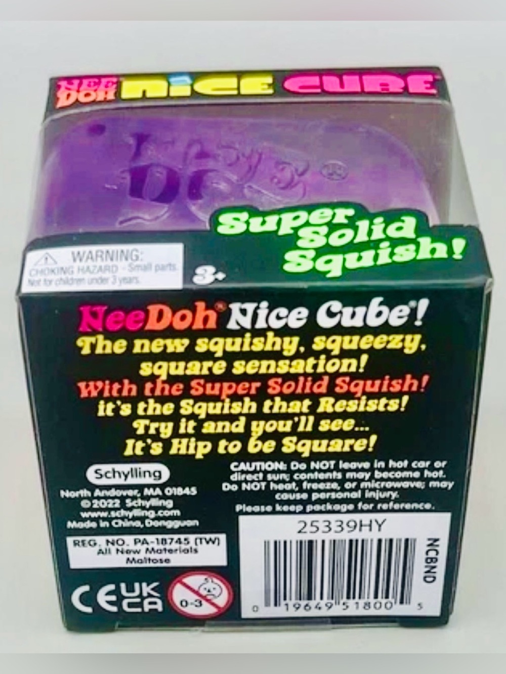 NEEDOH Nice Cube Super Solid Squish PURPLE 💜 Squishy Sensory Stress Relief Toy - Picture 7 of 8